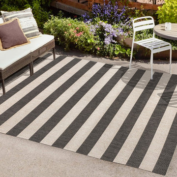 Negril Two-tone Wide Stripe Indoor/outdoor Area Rug